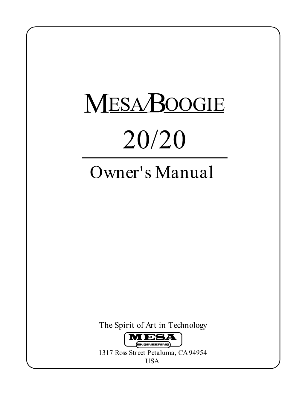 20-20 Manual