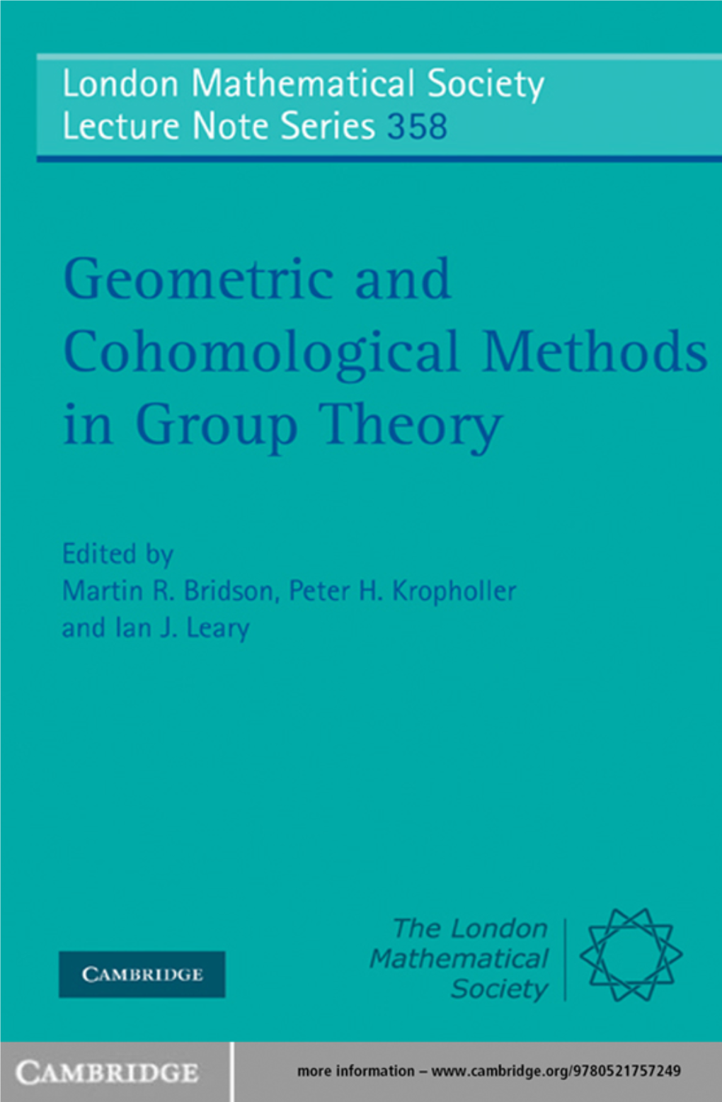 Geometric and Cohomological Methods in Group Theory, M.R