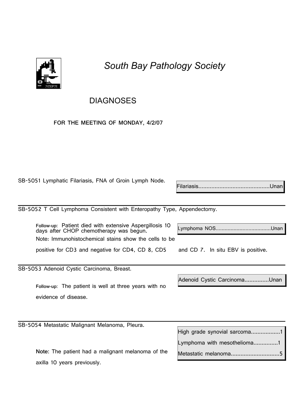 South Bay Pathology Society