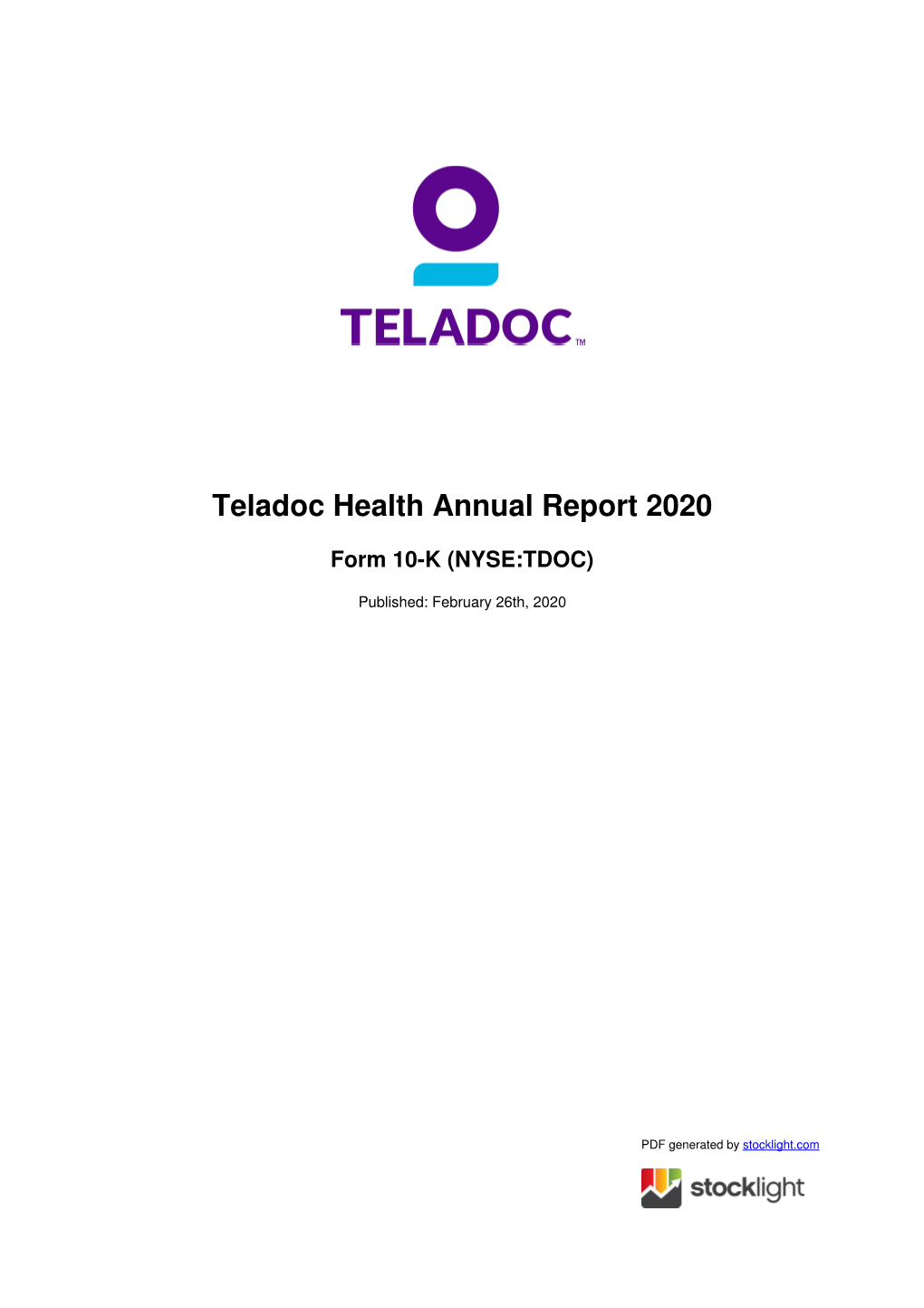 Teladoc Health Annual Report 2020
