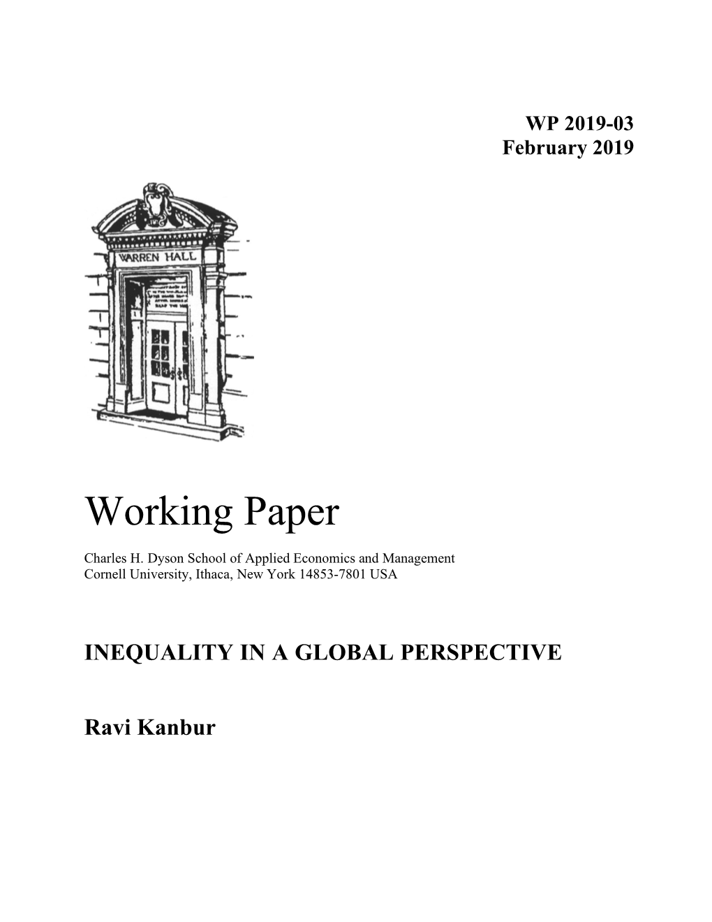 Inequality in a Global Perspective