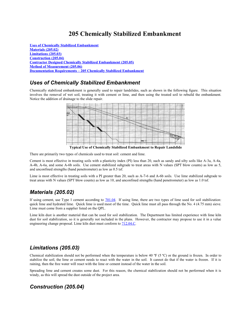 Uses of Chemically Stabilized Embankment