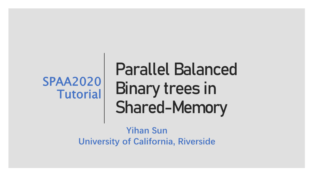 Parallel Balanced Binary Trees in Shared-Memory