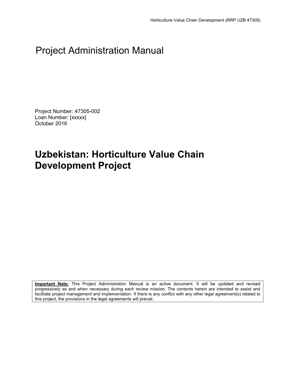 Uzbekistan: Horticulture Value Chain Development Project