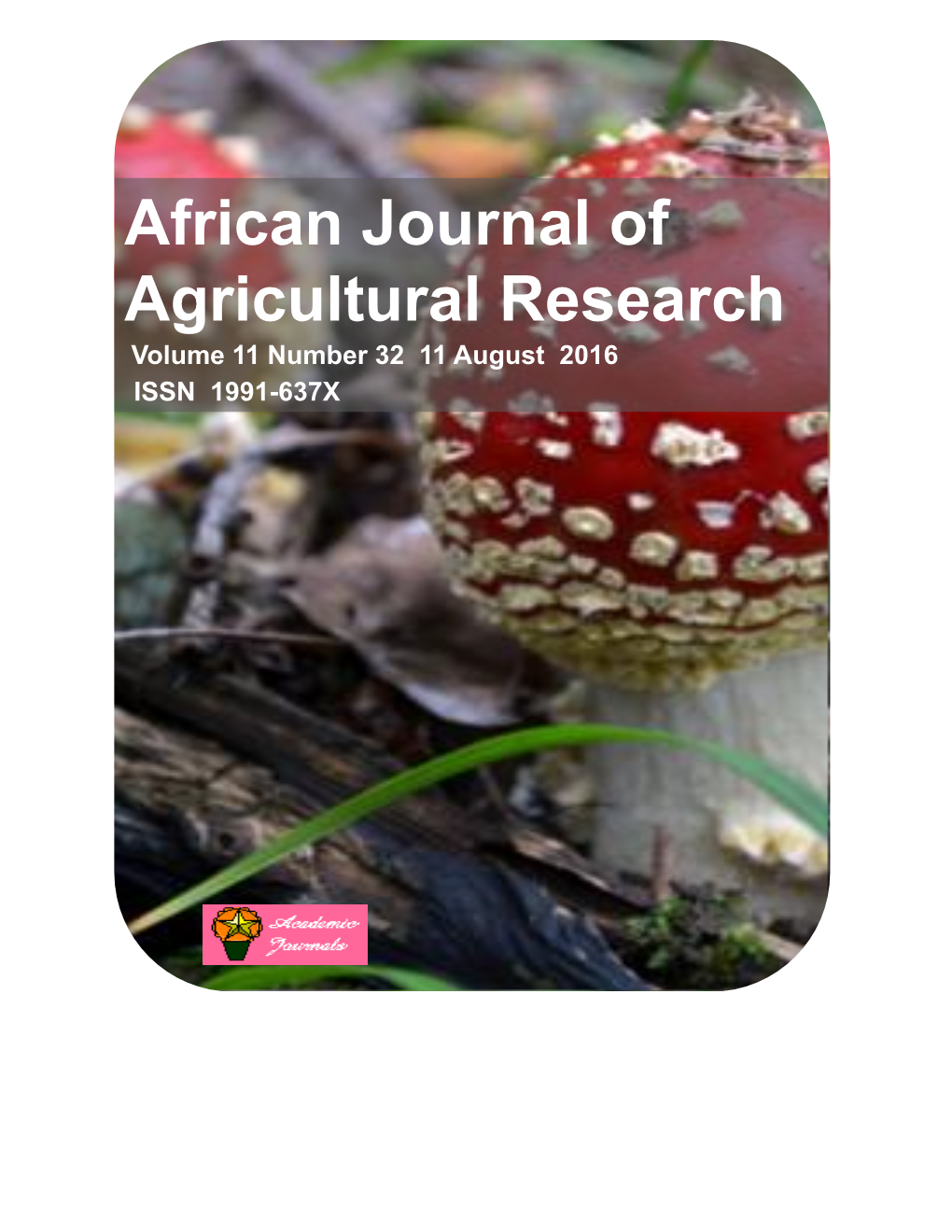 African Journal of Agricultural Research Volume 11 Number 32 11 August 2016 ISSN 1991-637X