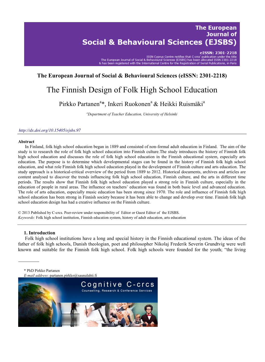 The Finnish Design of Folk High School Education