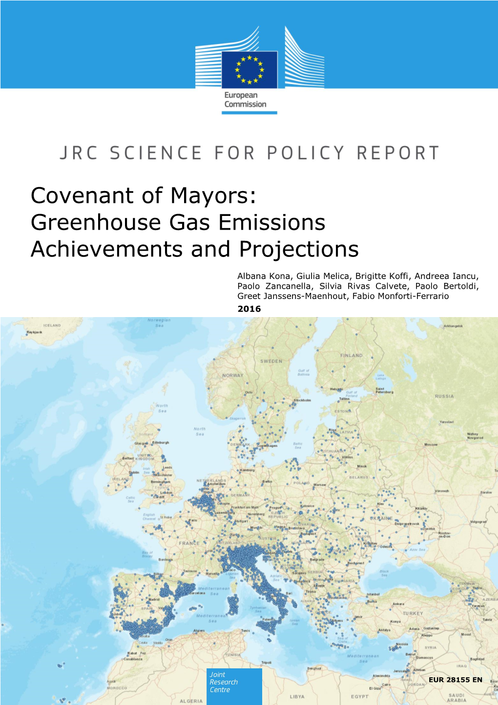 Covenant of Mayors: Greenhouse Gas Emissions Achievements and Projections