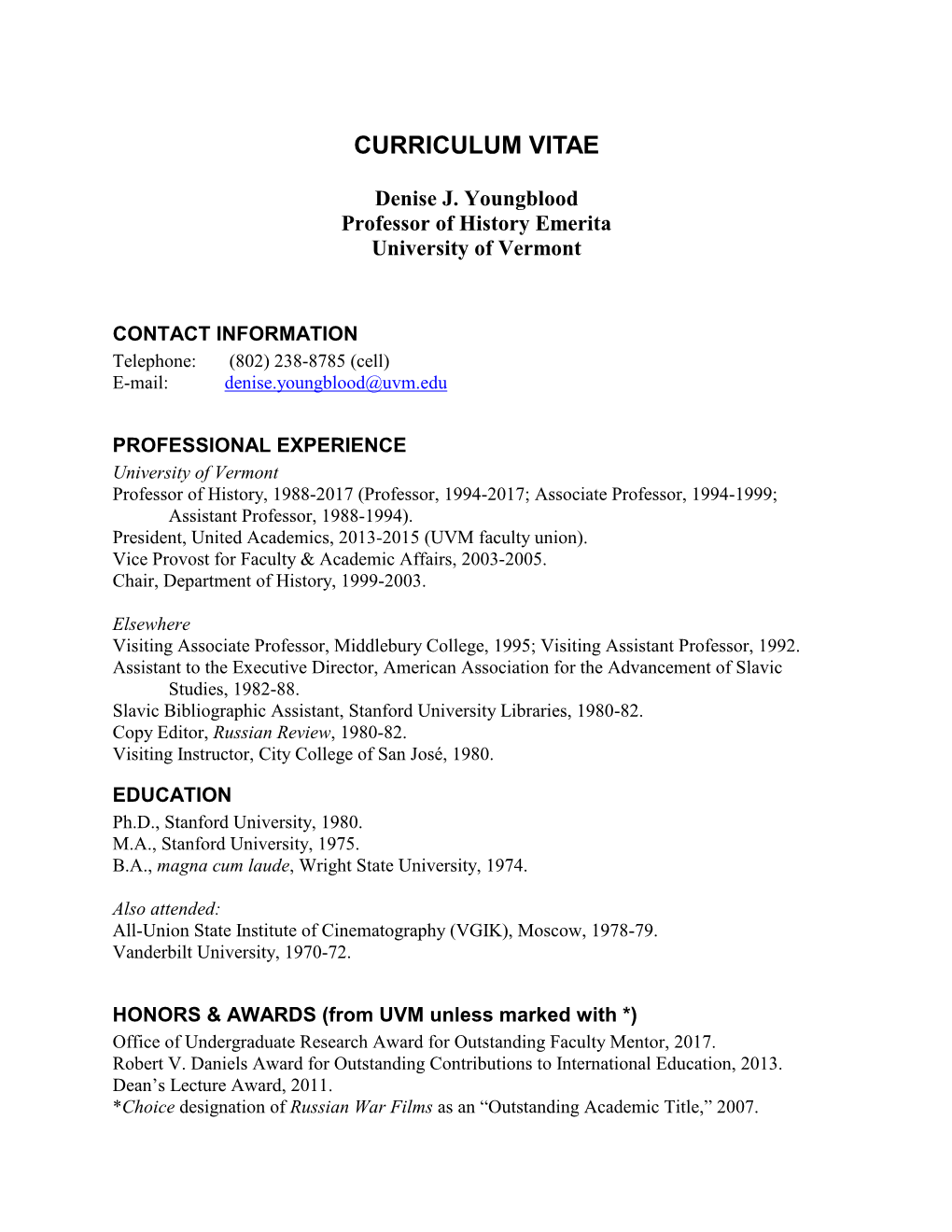 Curriculum Vitae