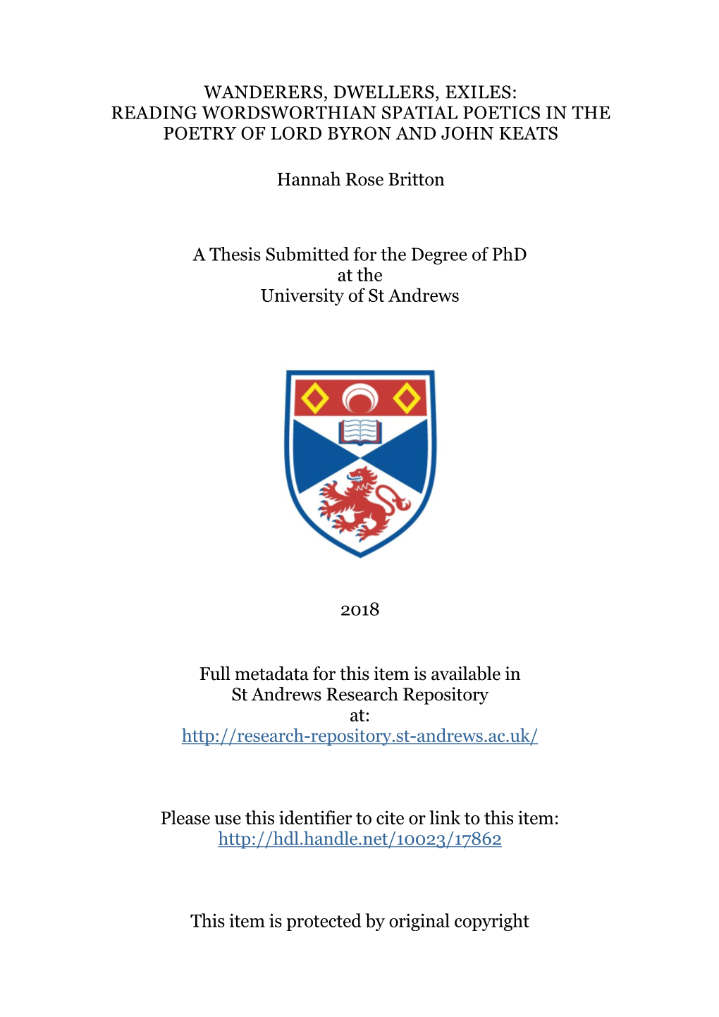 Hannah R. Britton Phd Thesis