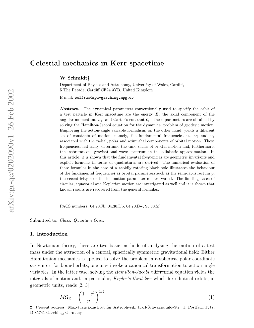 Celestial Mechanics in Kerr Spacetime 2