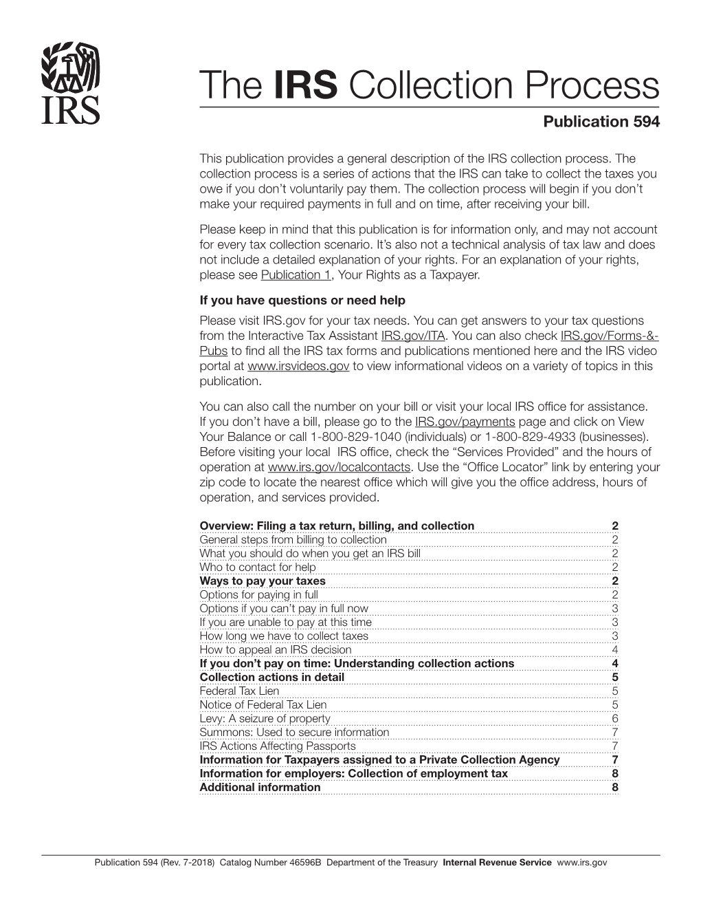 Publication 594, the IRS Collection Process