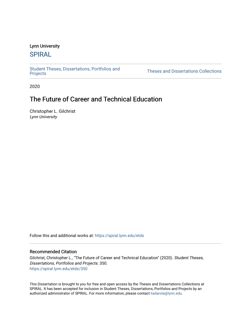 The Future of Career and Technical Education