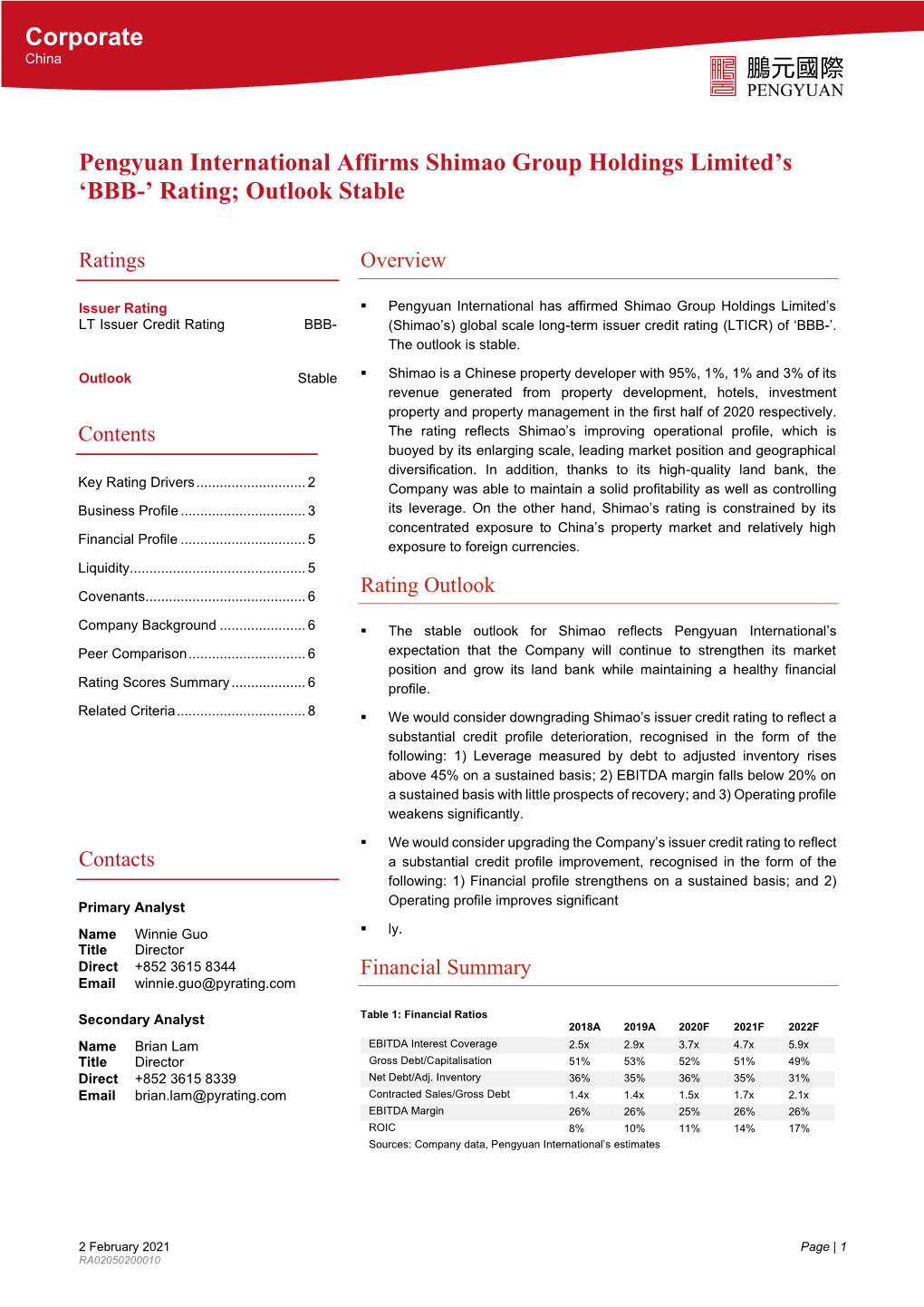 Pengyuan Credit Rating (Hong Kong)