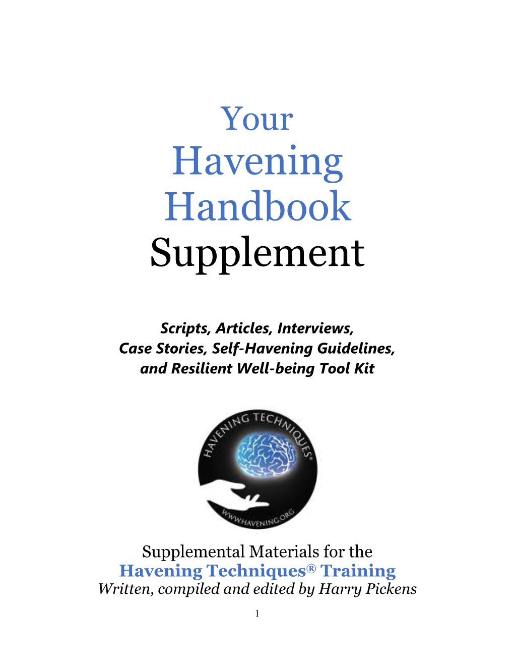 Havening Handbook Supplement