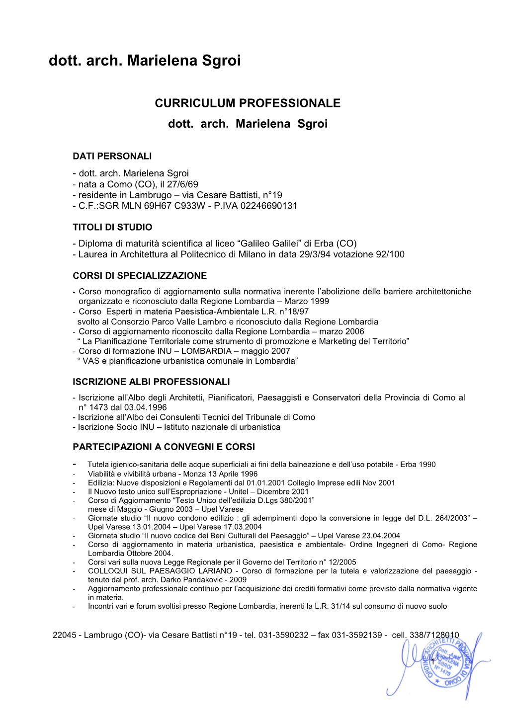 Curriculum Vitae 07.11.2019