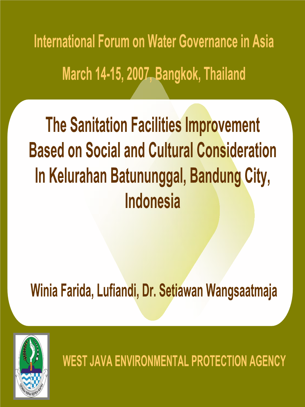 The Sanitation Facilities Improvement Based on Social and Cultural