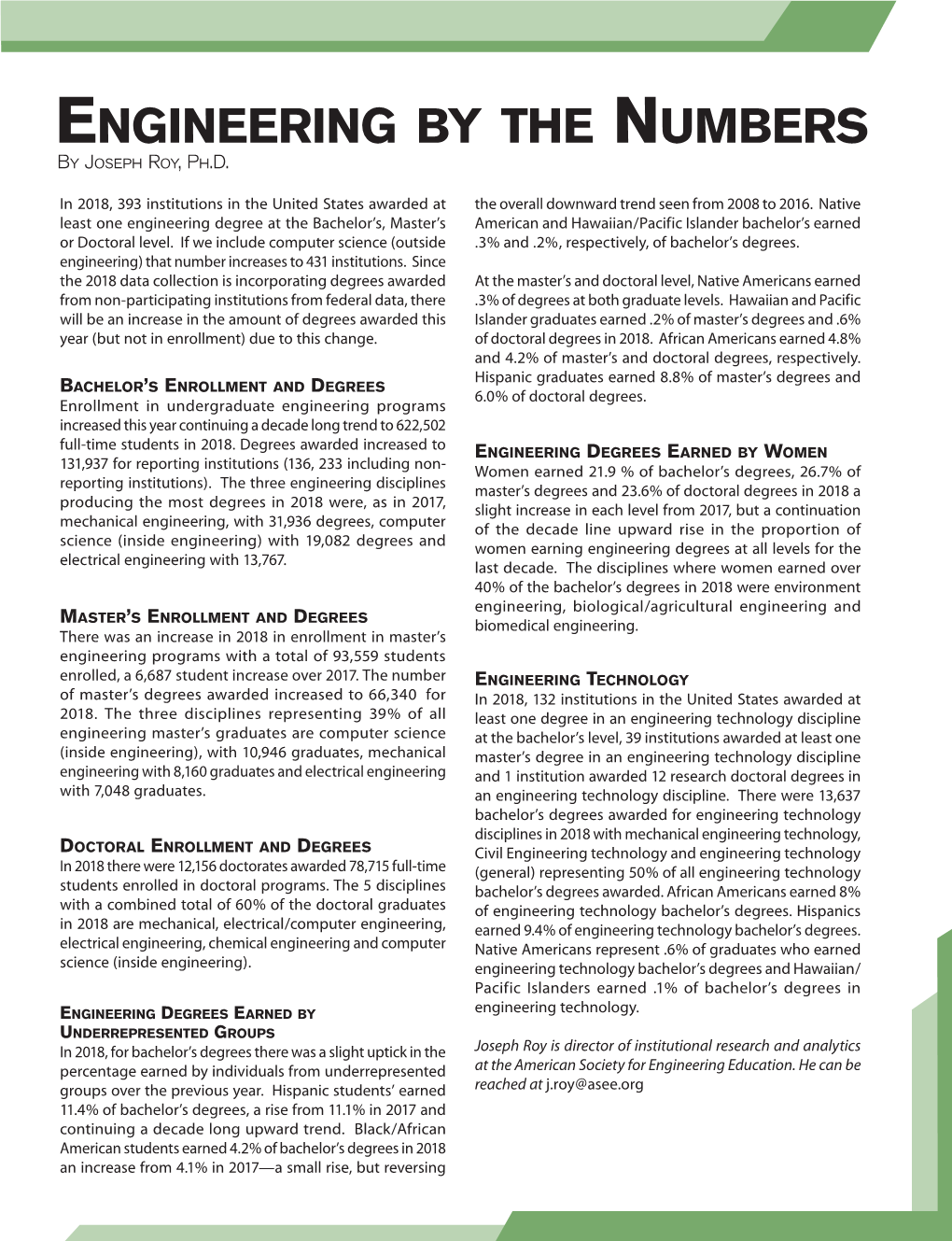 Engineering by the Numbers by Joseph Roy, Ph.D