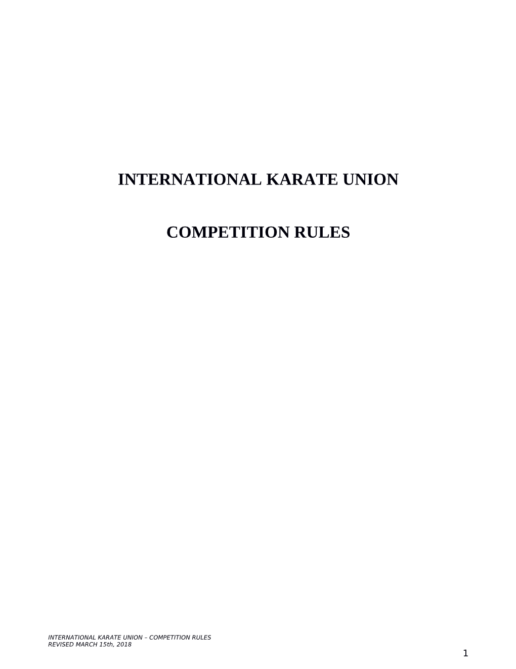 International Karate Union Competition Rules