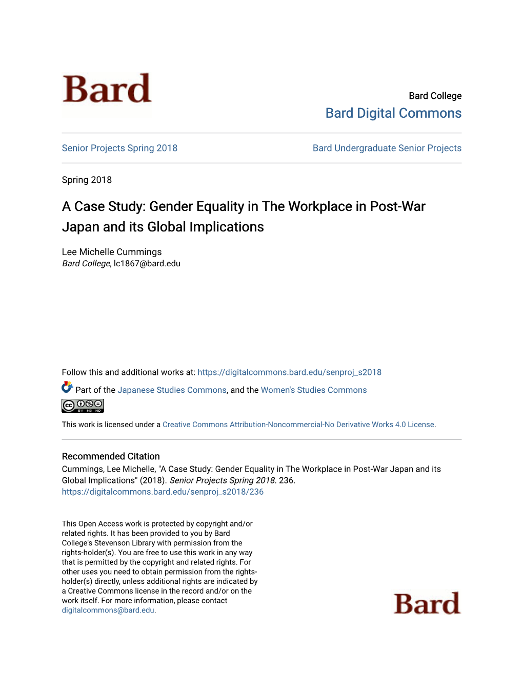 Gender Equality in the Workplace in Post-War Japan and Its Global Implications