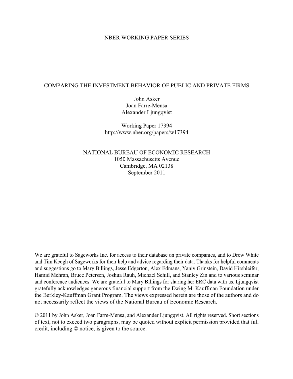 Does the Stock Market Distort Investment Incentives?”, Working Paper, NYU