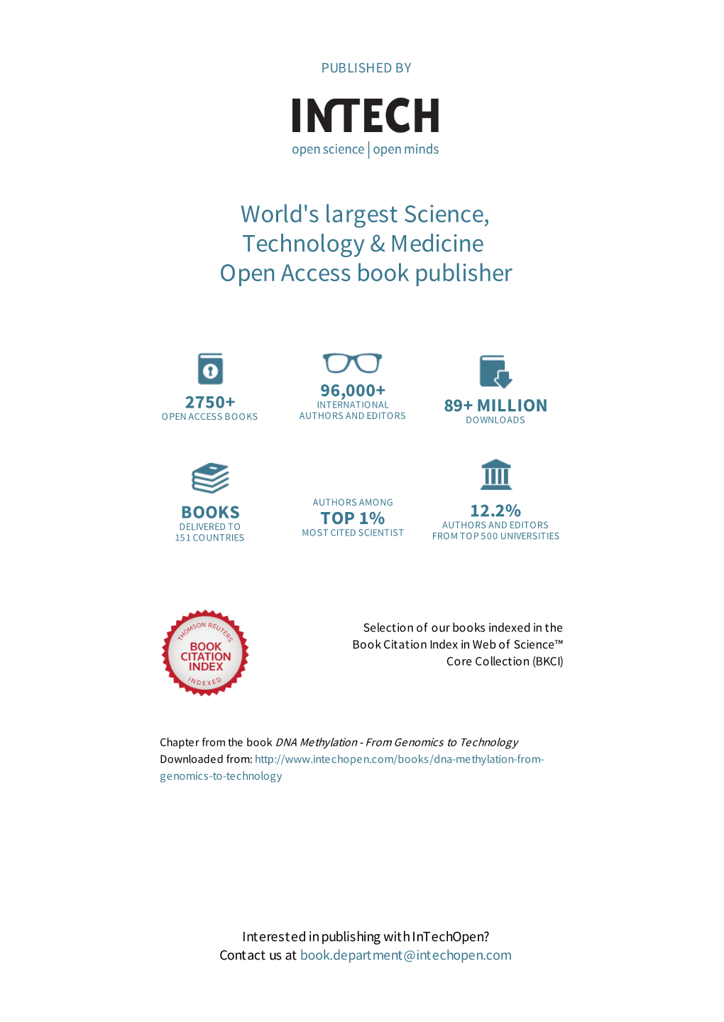 World's Largest Science, Technology & Medicine Open Access Book