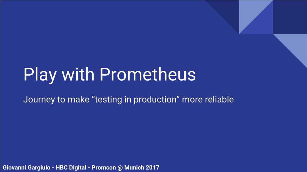 Play with Prometheus