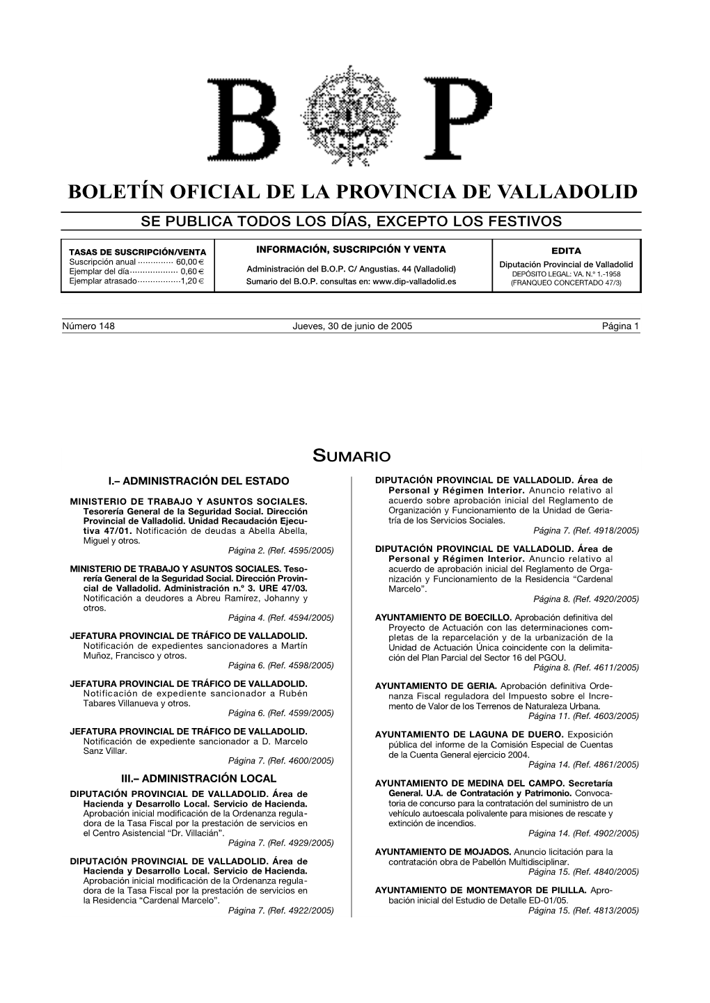 Boletín Oficial De La Provincia De Valladolid