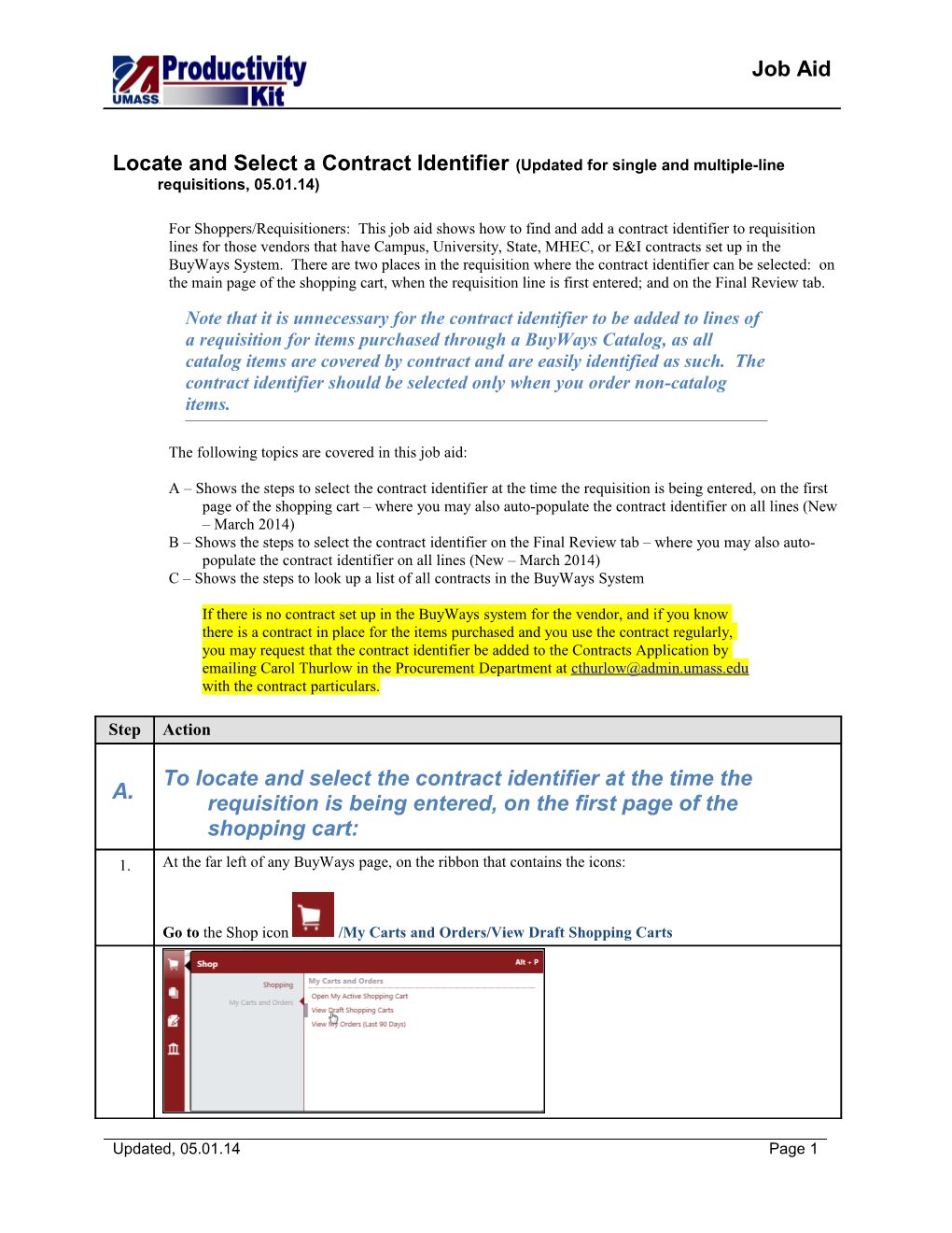 Locate and Select a Contract Identifier (Updated for Single and Multiple-Line Requisitions