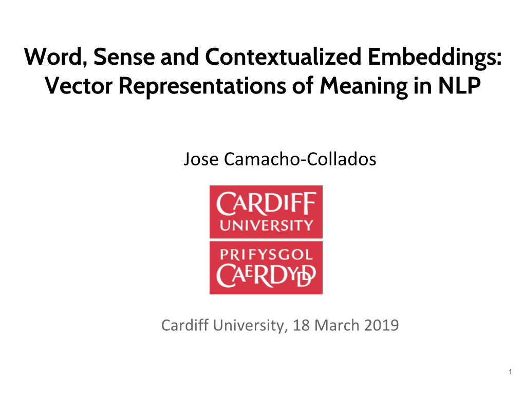 Word Embeddings) ➢ Lexical Resources