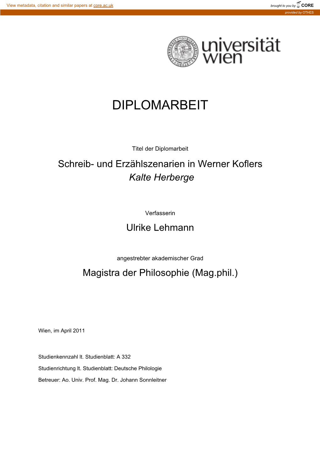 Diplomarbeit