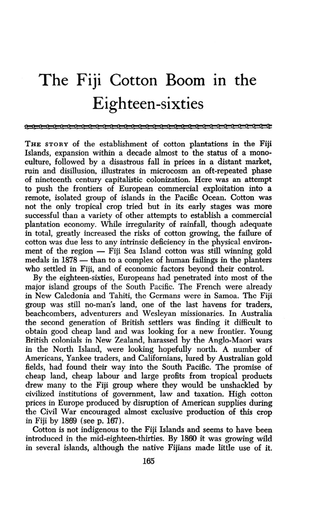 The Fiji Cotton Boom in the Eighteen-Sixties, by Evelyn Stokes