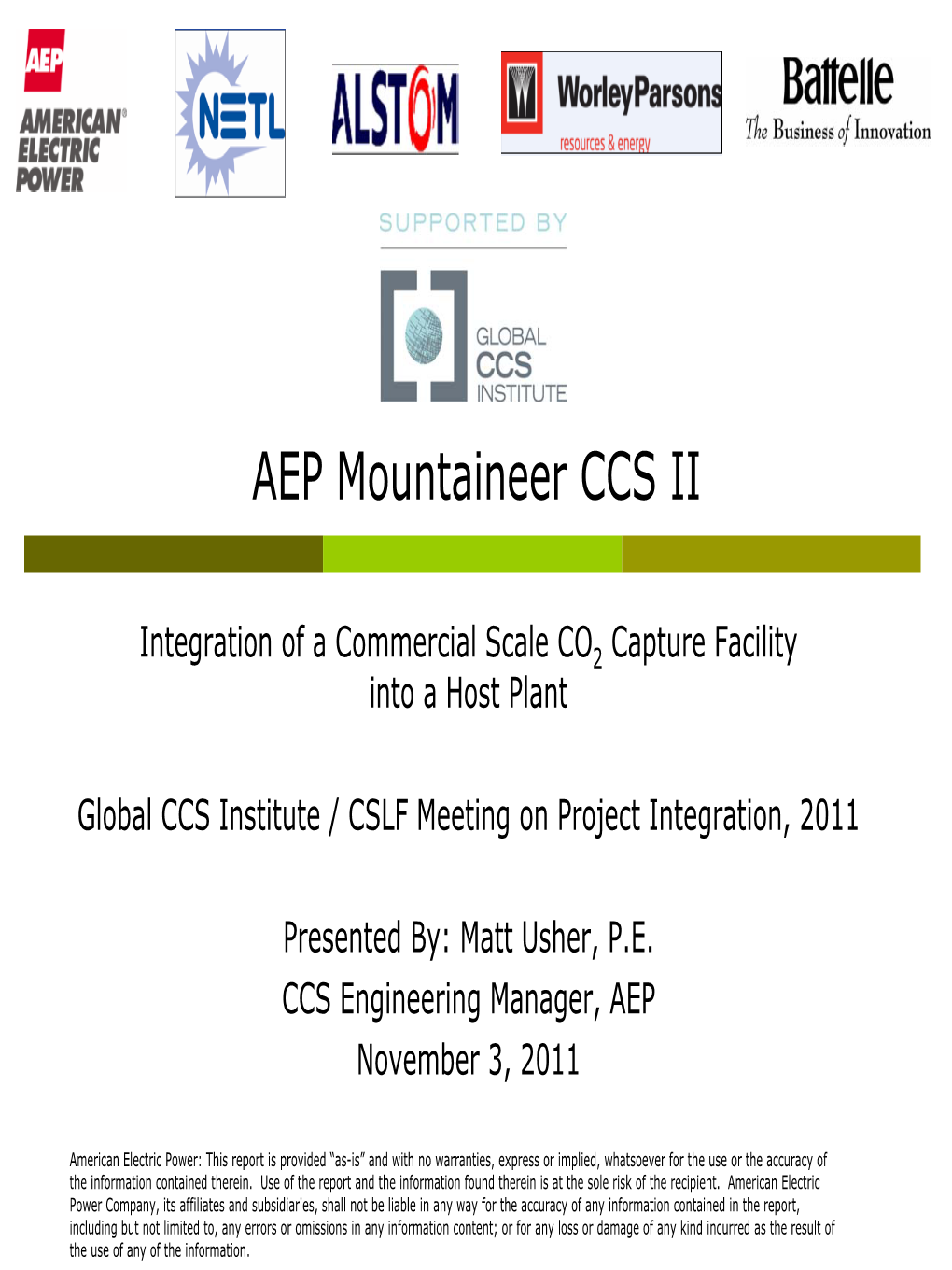 AEP Mountaineer CCS II