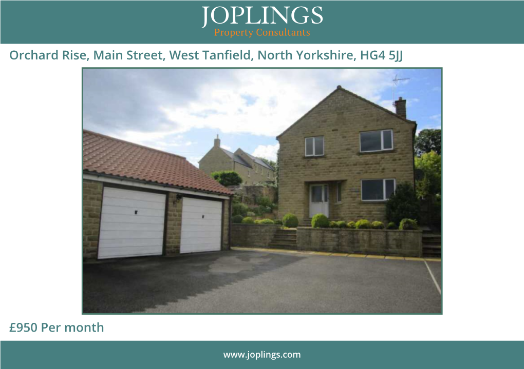 Orchard Rise, Main Street, West Tanfield, North Yorkshire, HG4 5JJ