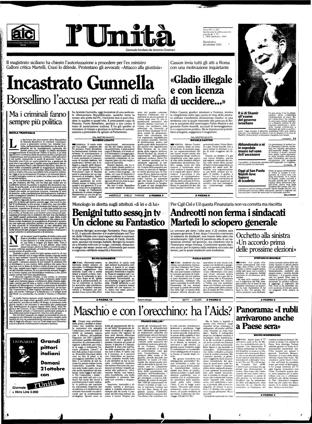 Incastrato Giumella E Con Licenza Borsellino L'accusa Oer Reati Di Mafc Di Uccidere...»