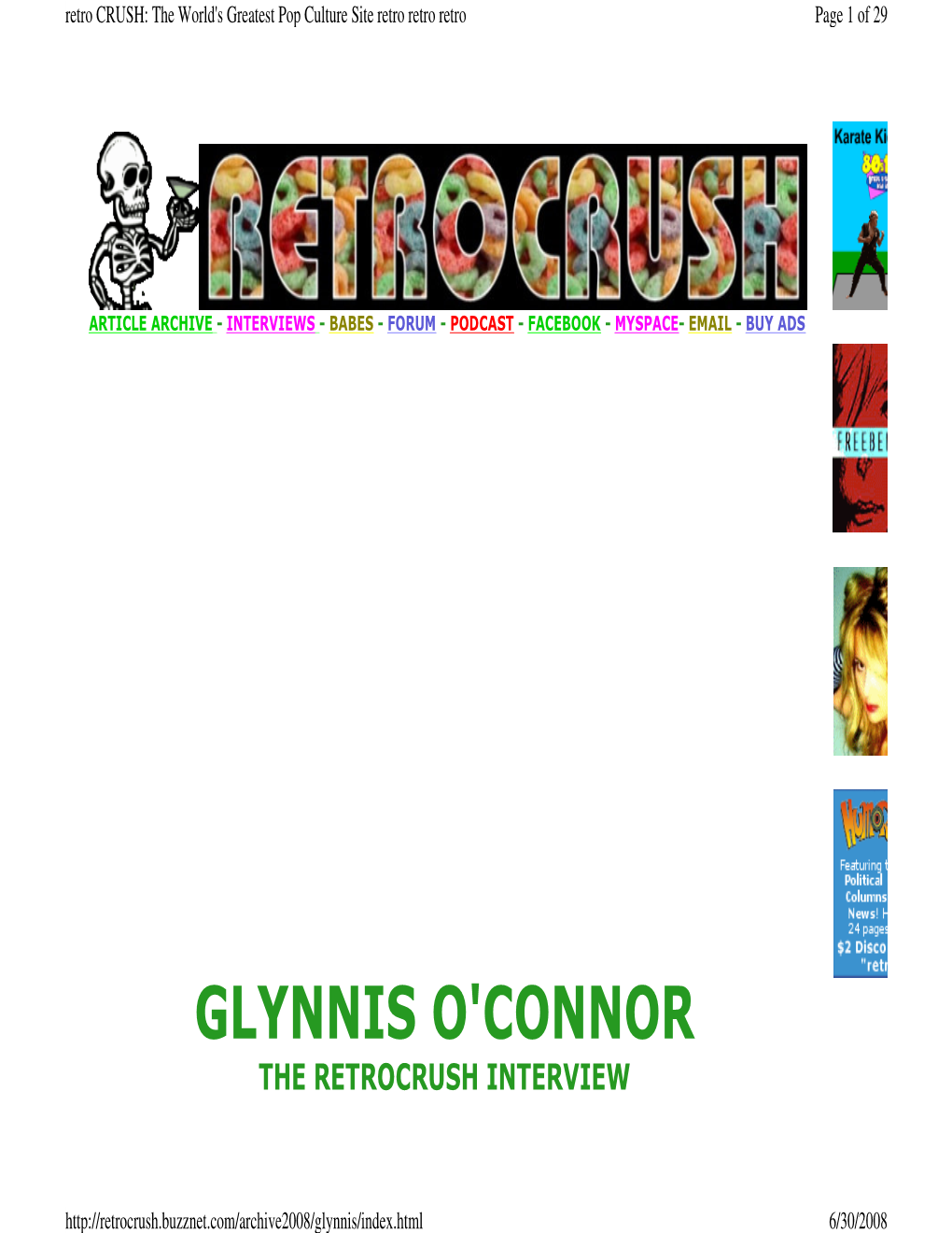 Glynnis O'connor the Retrocrush Interview