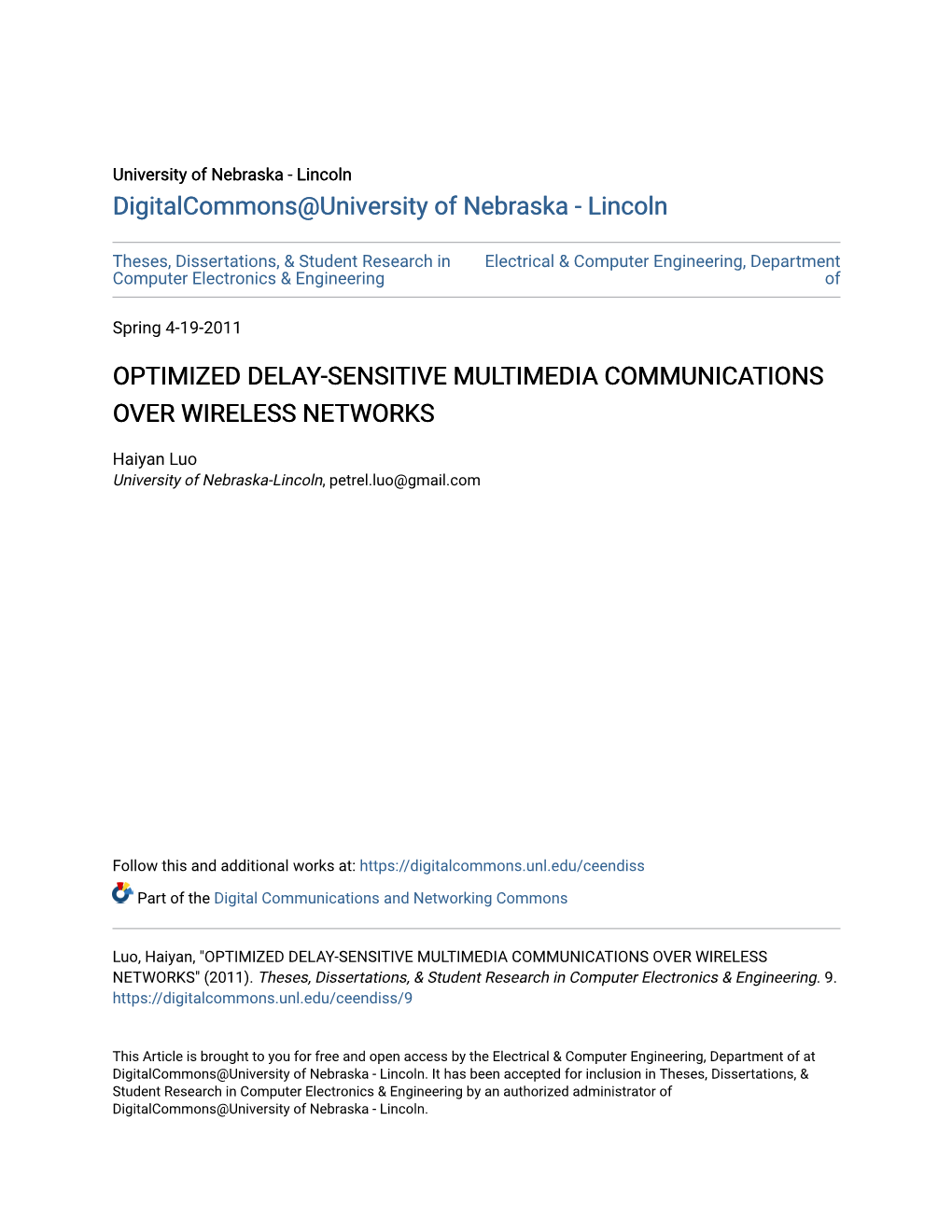 Optimized Delay-Sensitive Multimedia Communications Over Wireless Networks
