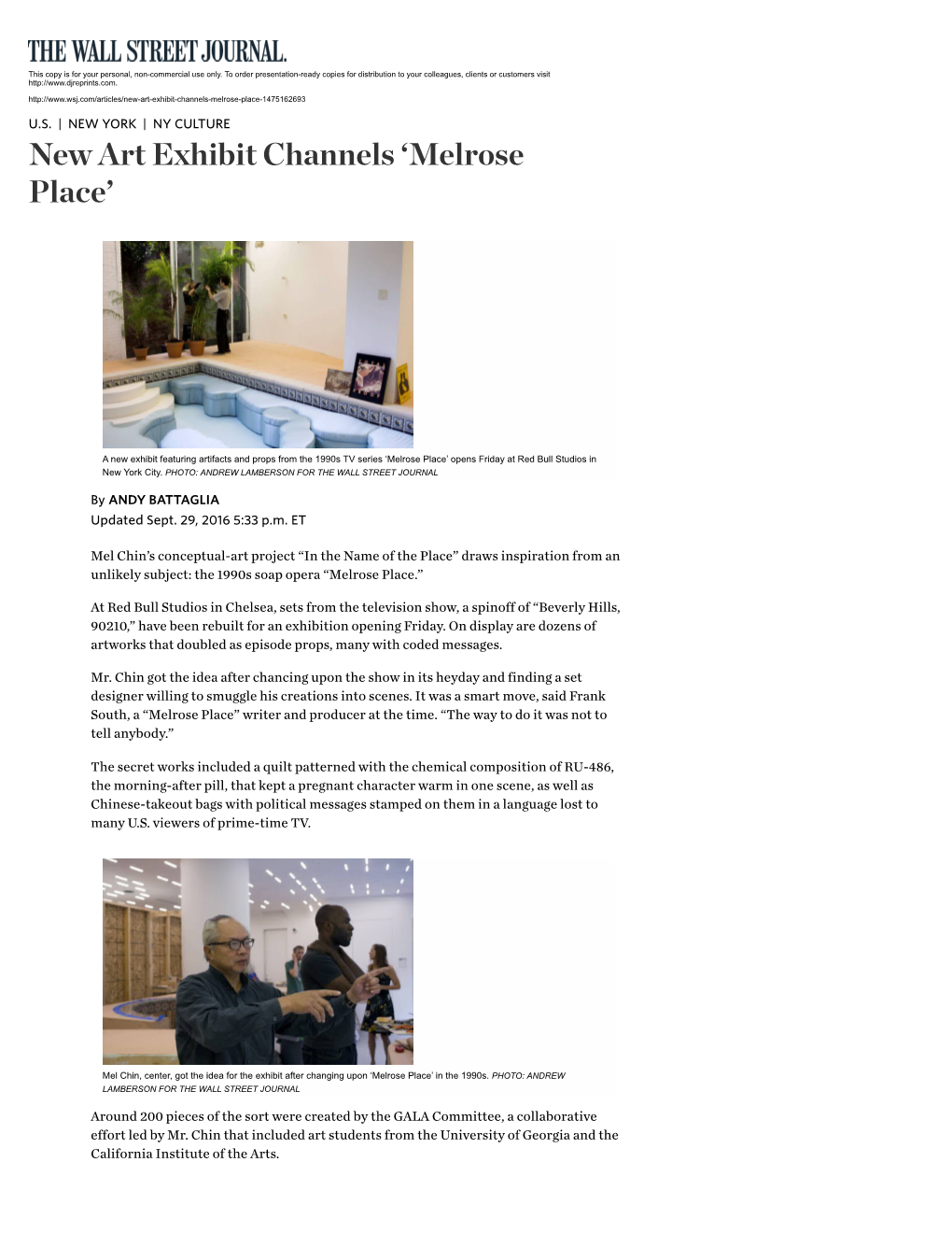 New Art Exhibit Channels 'Melrose Place'