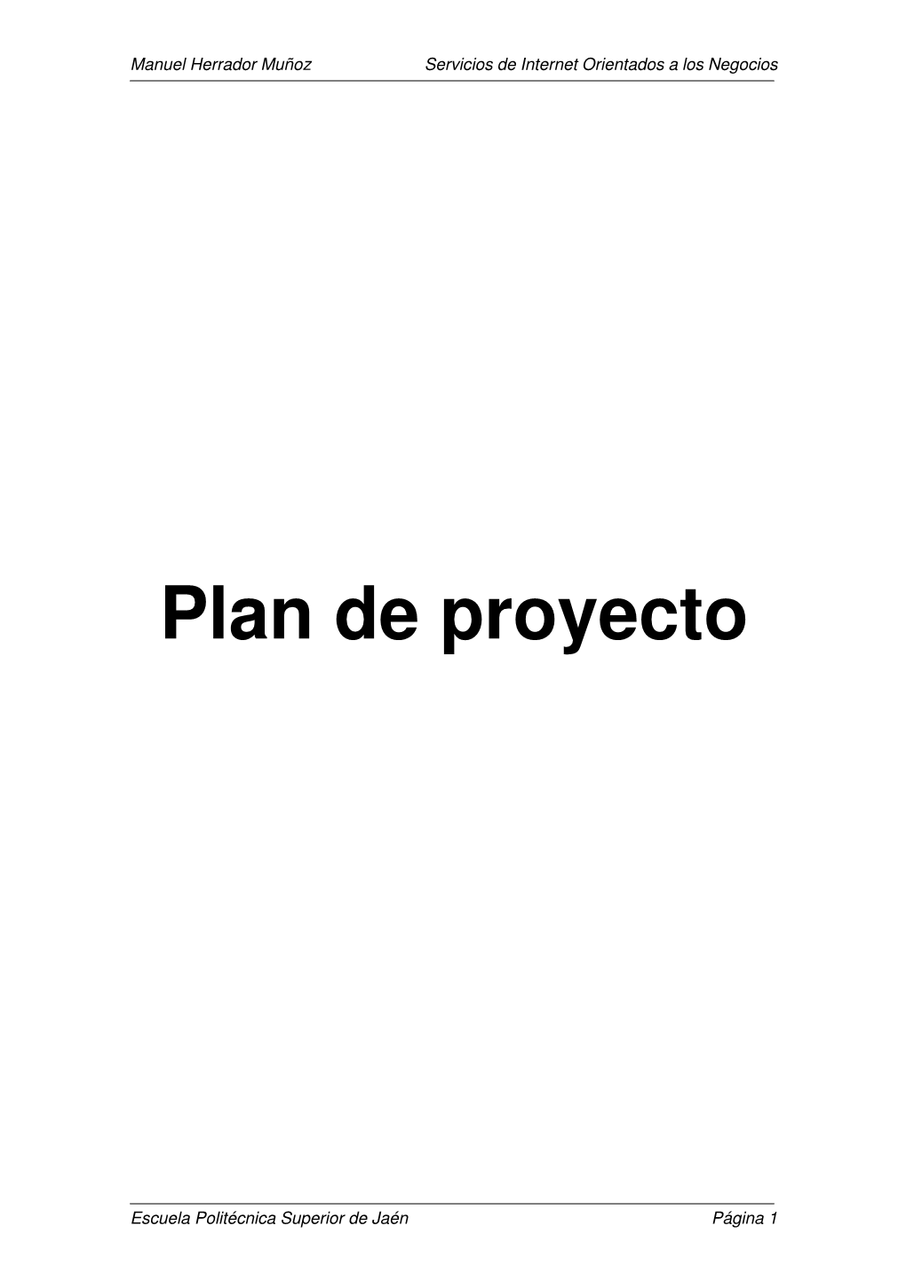 Plan De Proyecto