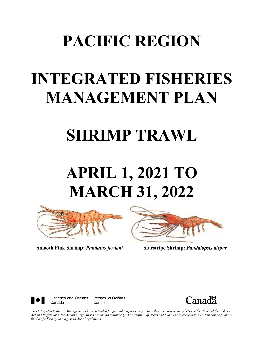 Pacific Region Integrated Fisheries Management Plan, Shrimp Trawl