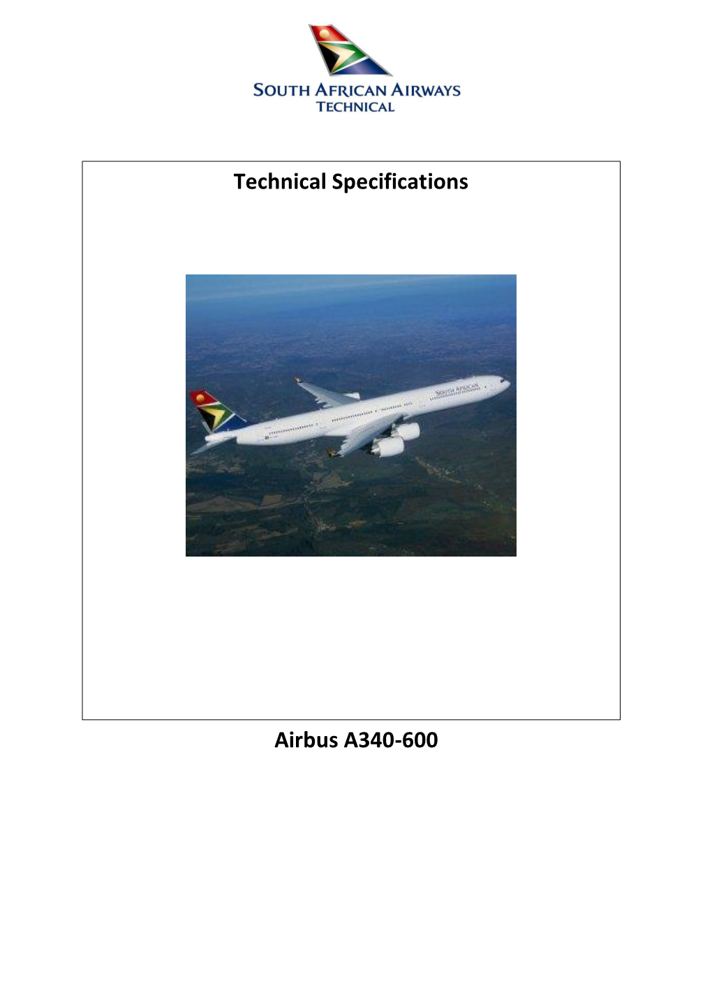 Airbus A340-600 Technical Specifications