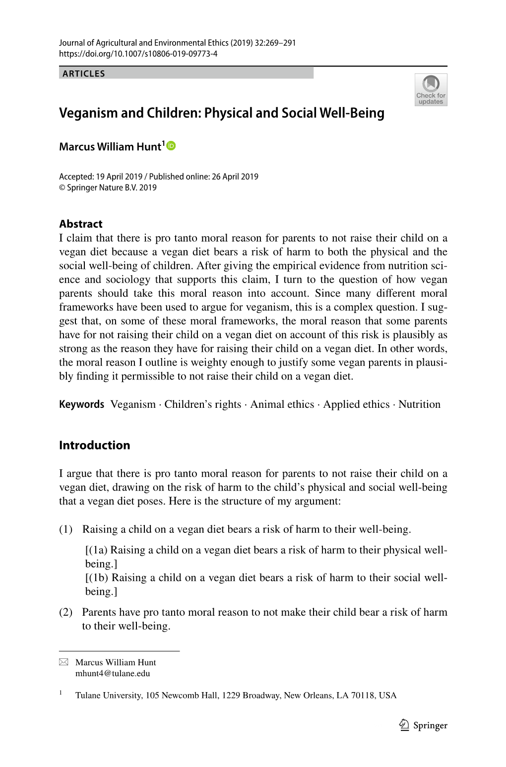 Veganism and Children: Physical and Social Well‑Being