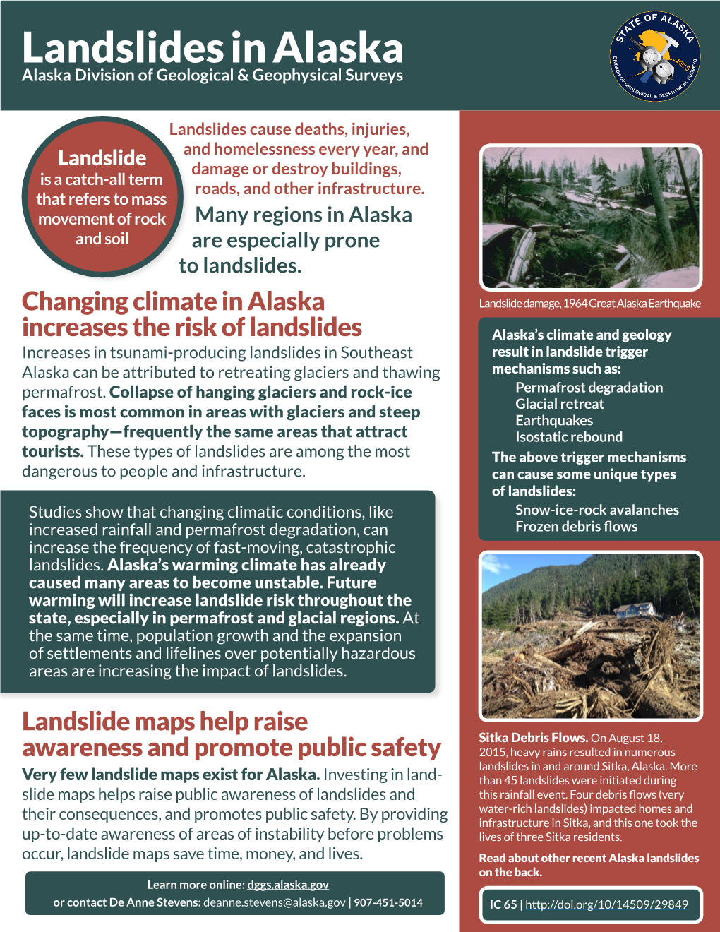 Landslides in Alaska Alaska Division of Geological & Geophysical Surveys