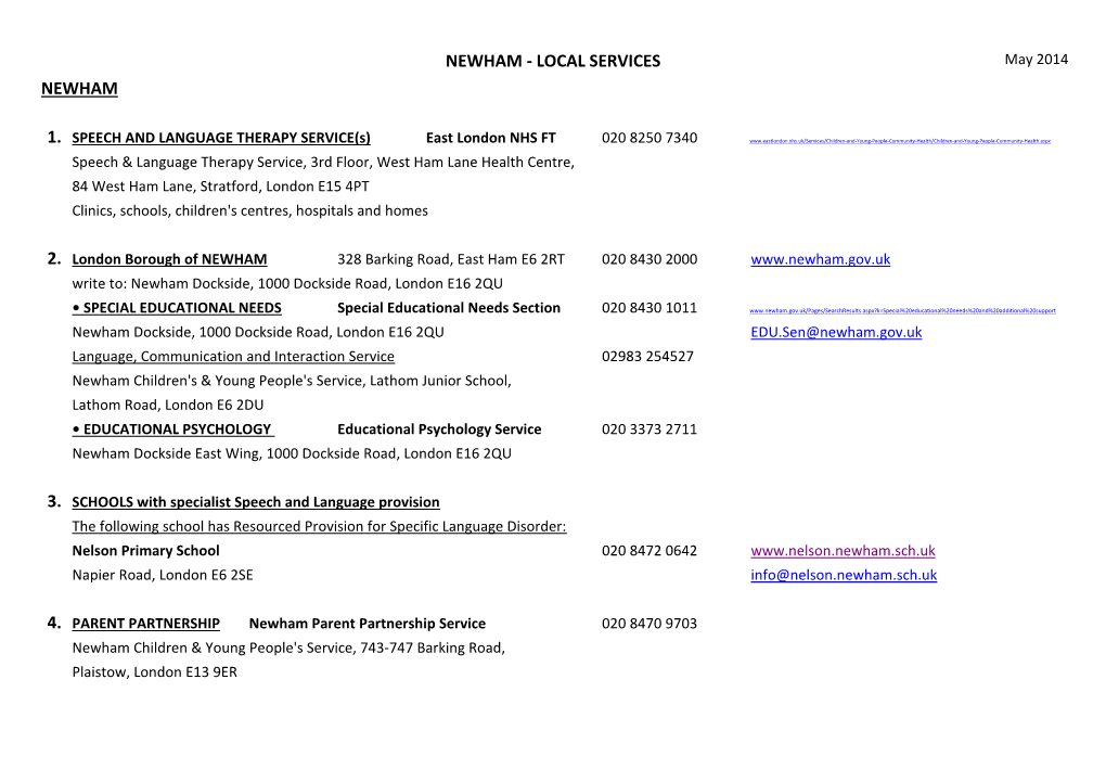 Local Services Newham