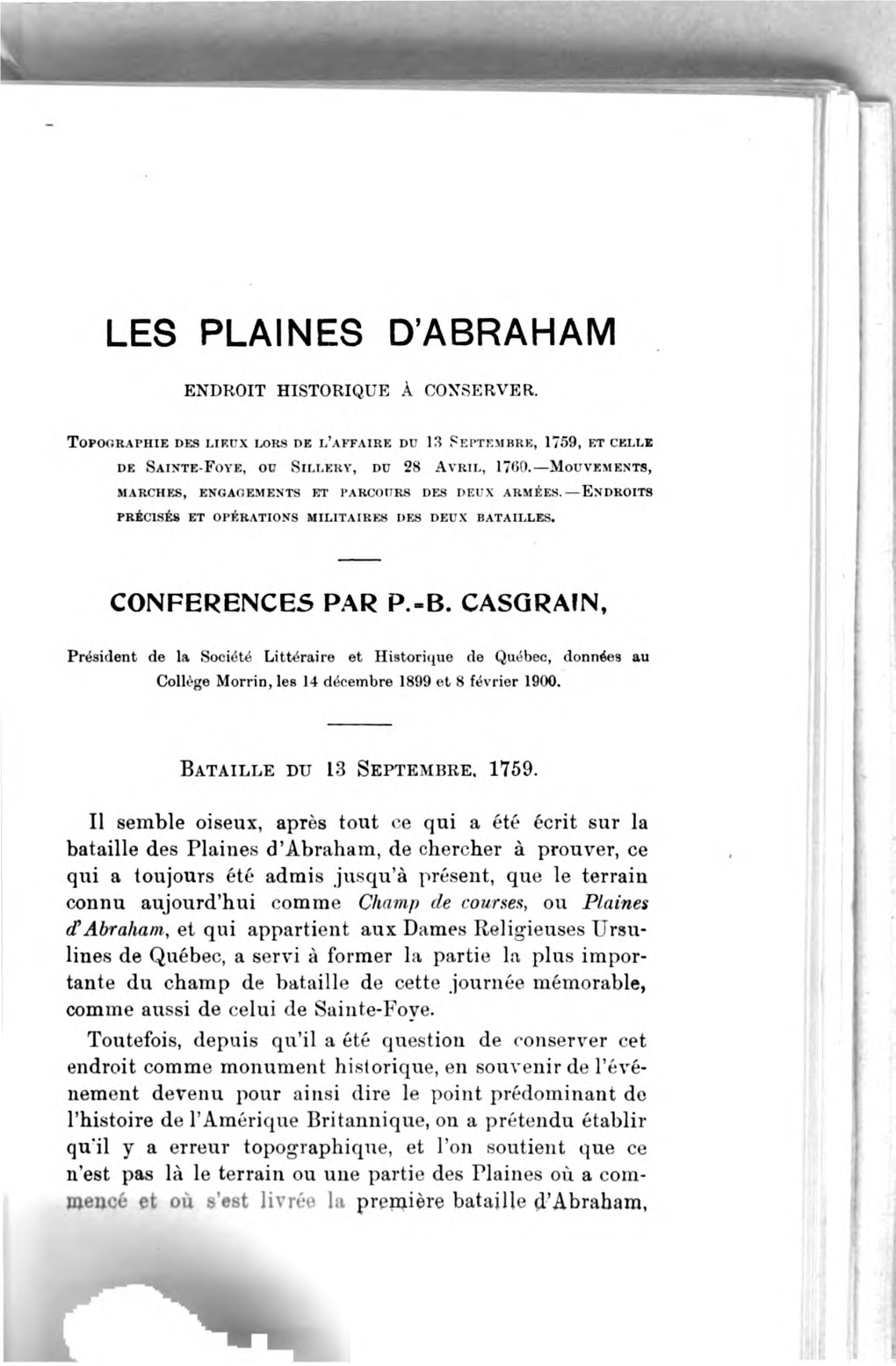 Les Plaines D'abraham