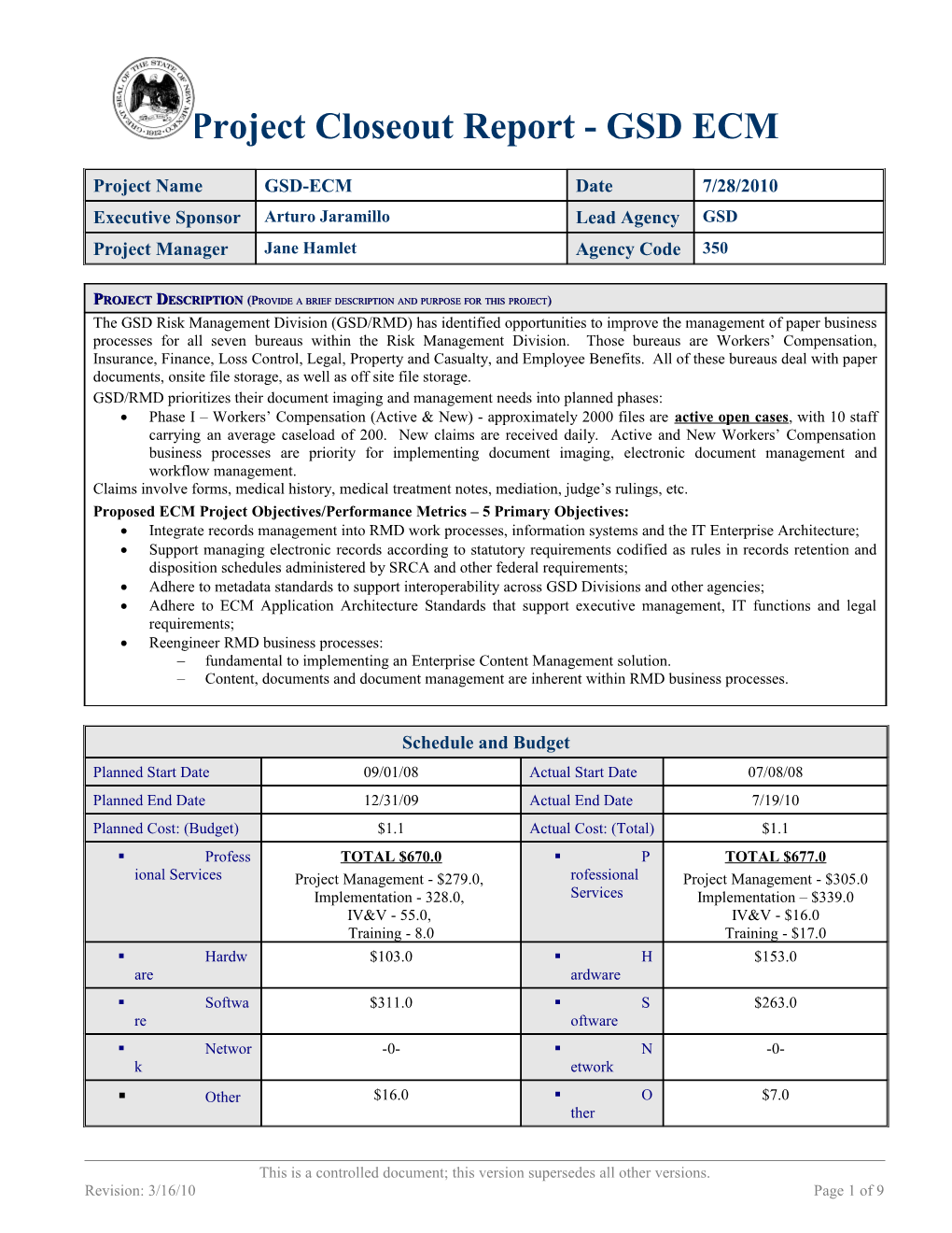 Project Closure Checklist