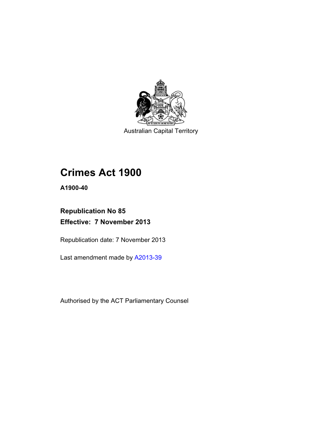 Crimes Act 1900