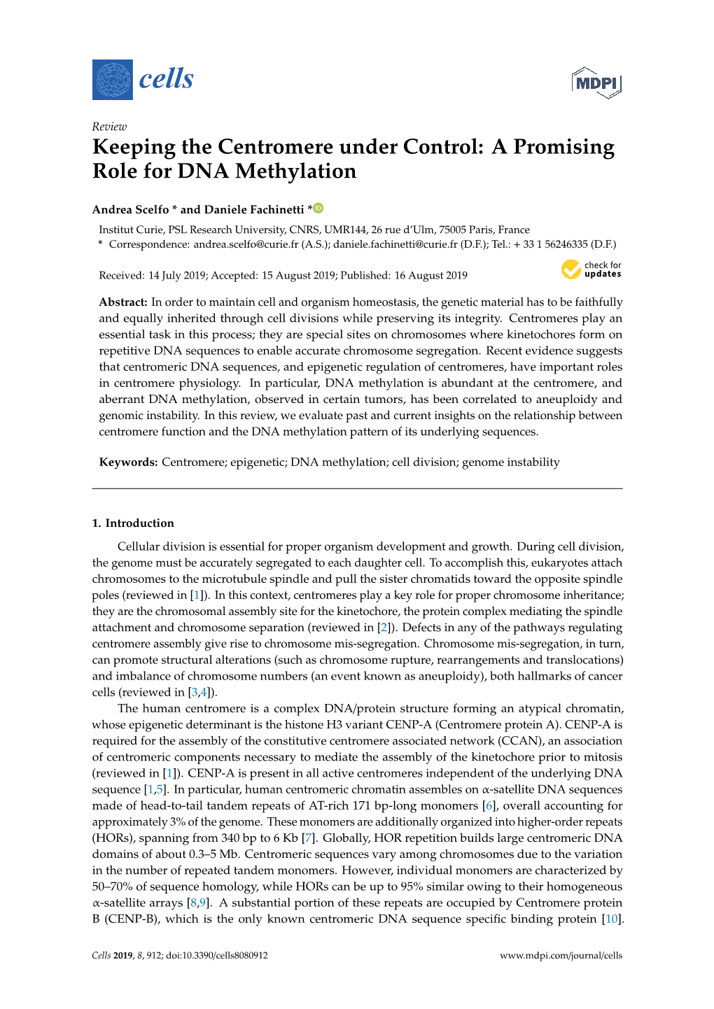 A Promising Role for DNA Methylation