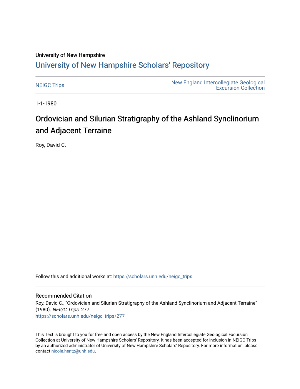 Ordovician and Silurian Stratigraphy of the Ashland Synclinorium and Adjacent Terraine