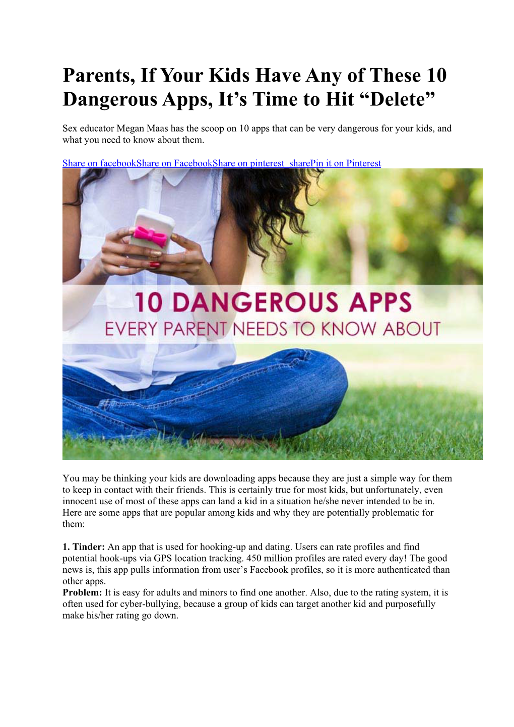 Parents, If Your Kids Have Any of These 10 Dangerous Apps, It's