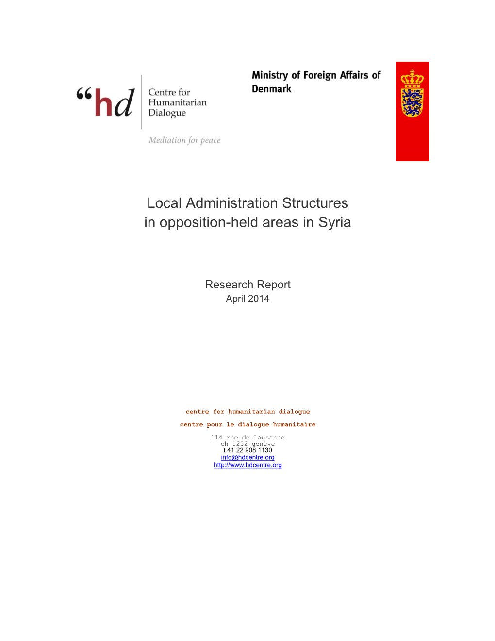 Local Administration Structures in Opposition-Held Areas in Syria